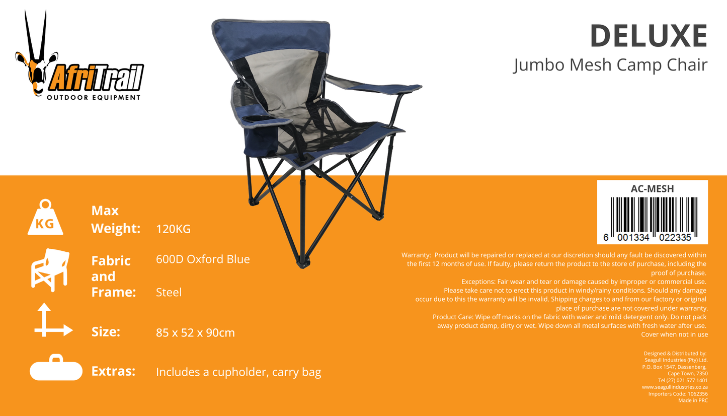 DELUXE JUMBO MESH CAMP CHAIR