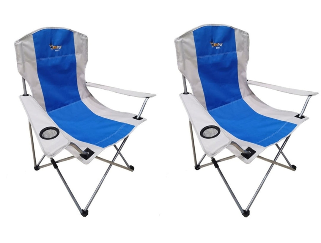 Afritrail ORYX Deluxe Folding Armchair - BLUE - 120kg 2Pack