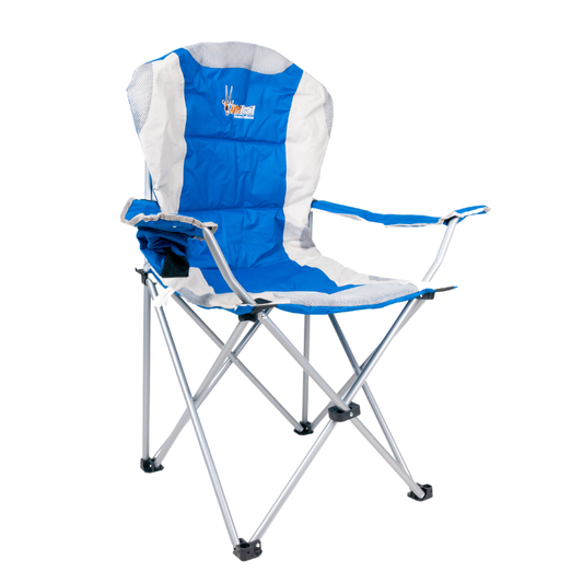 Afritrail Roan Deluxe Padded Folding Armchair Blue 140kg